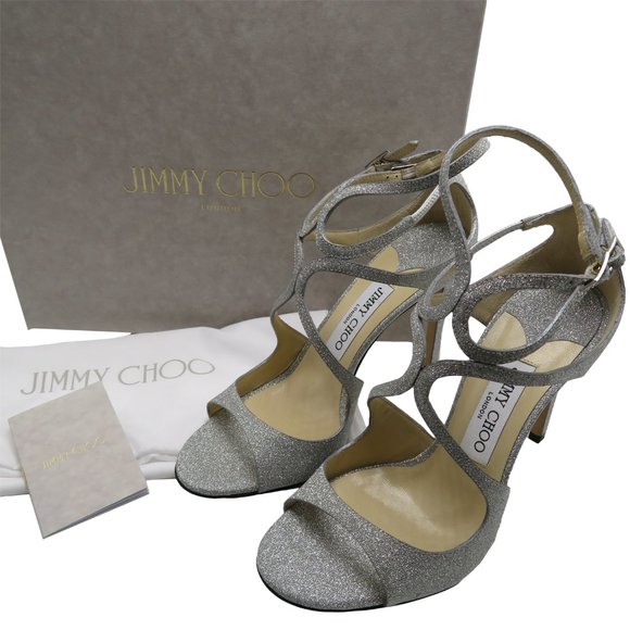 JIMMY CHOO Women's LANG Glitter Sandals - Picture 2 of 7